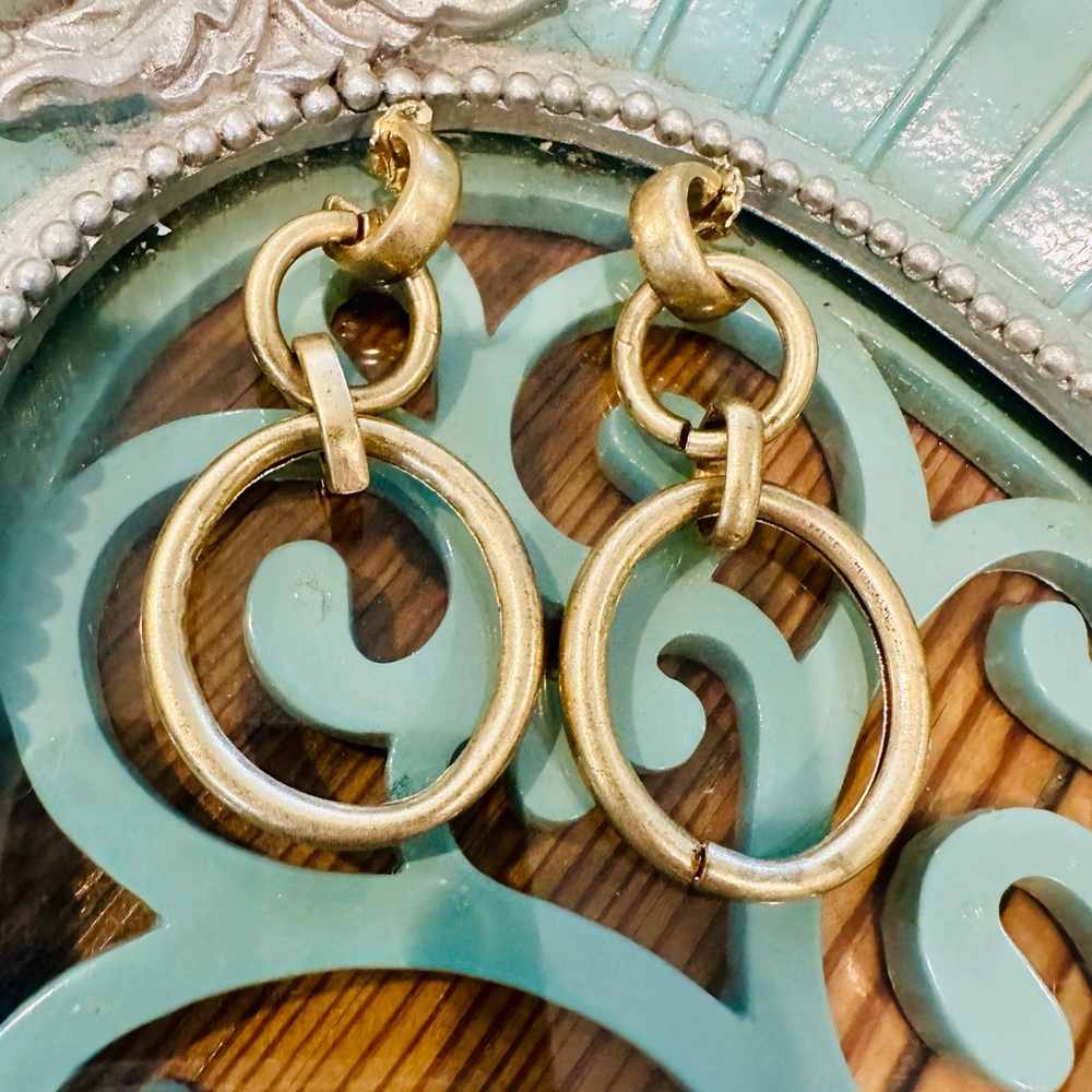 Gold Hoop Dangle Earrings